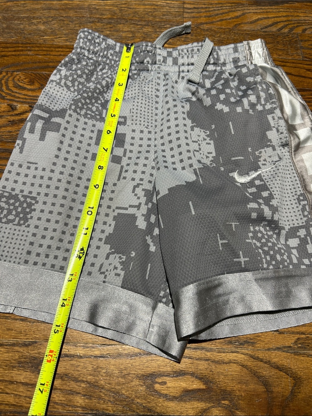 Nike Silver and Gray Digital Print Performance Shorts - Picture 2 of 6